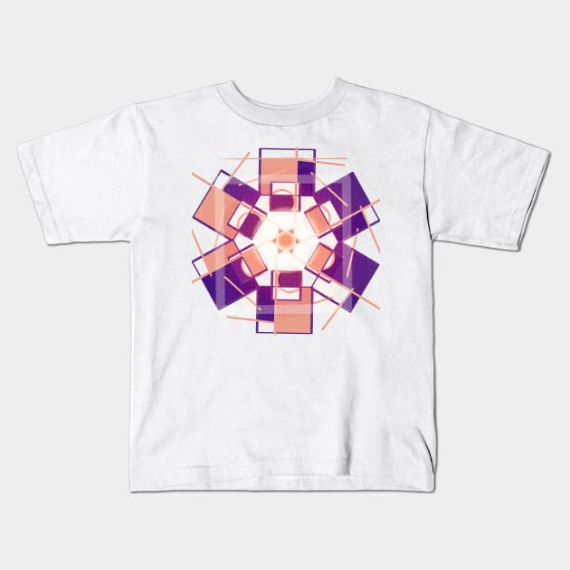 Geometric purple abstract modern psychedelic Kids T-Shirt by soycarola